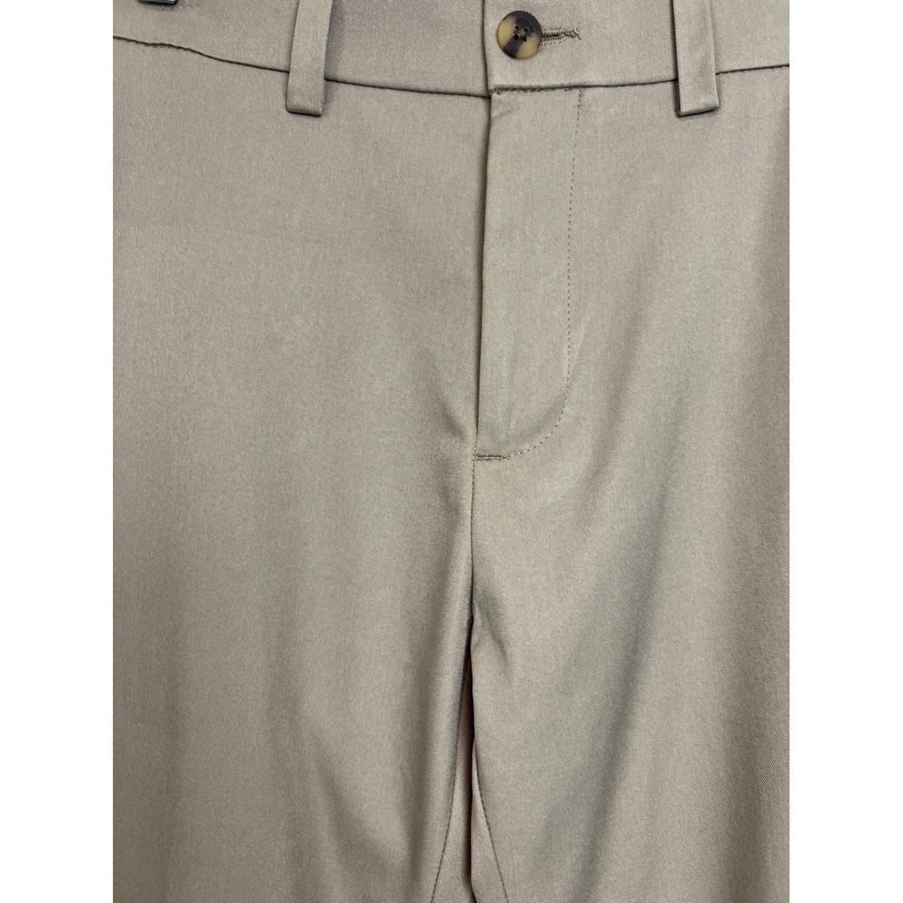 Haggar Chino Pant Men 34x32 Khaki Tan Cool Right Performance Flex Golf Slack G04 - Picture 9 of 11